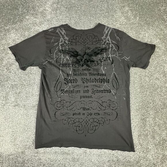 Vintage Monarchy T-Shirt Mens XL Made in USA Black Distressed 00's Graphic Print - Picture 6 of 6